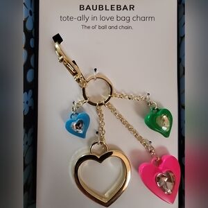 BaubleBar Multicolor Heart Bag Charm NWT / Backpack / Purse Charm 🩷💙💚